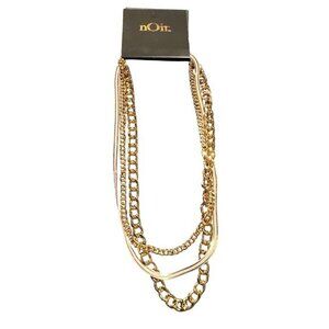 nOir Gold & Silver Tone Multi-Layer Chain Necklace